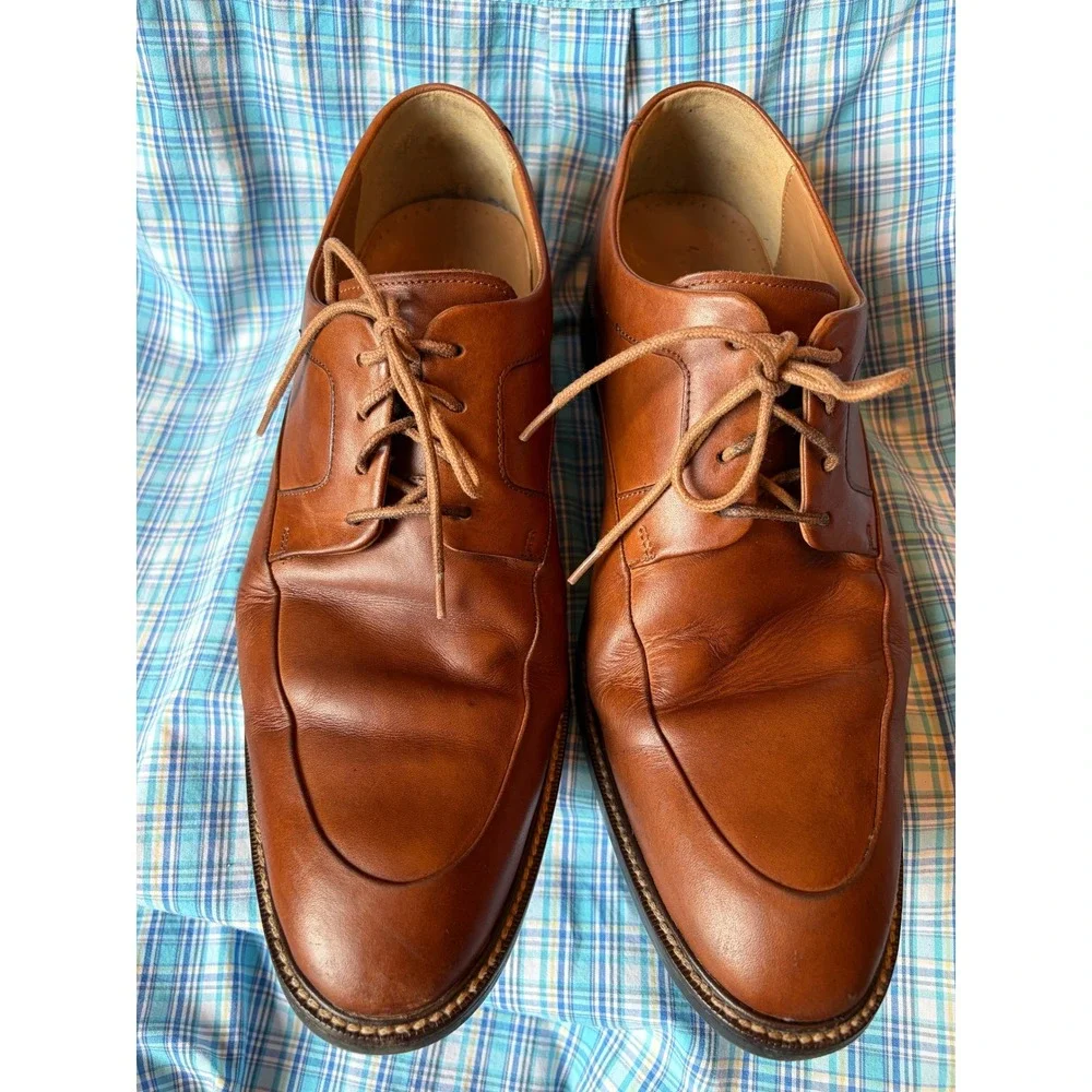 Cole Haan Grand.OS Mens British Tan Leather Apron  Oxford Shoes C20157 Size 10.5